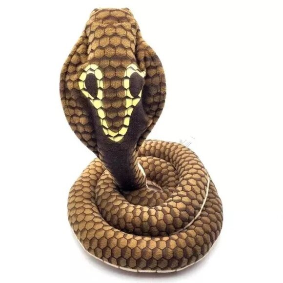 FAO Schwarz 13-inch Plush Bendable King Cobra Snake Brown Retired - Picture 2 of 4